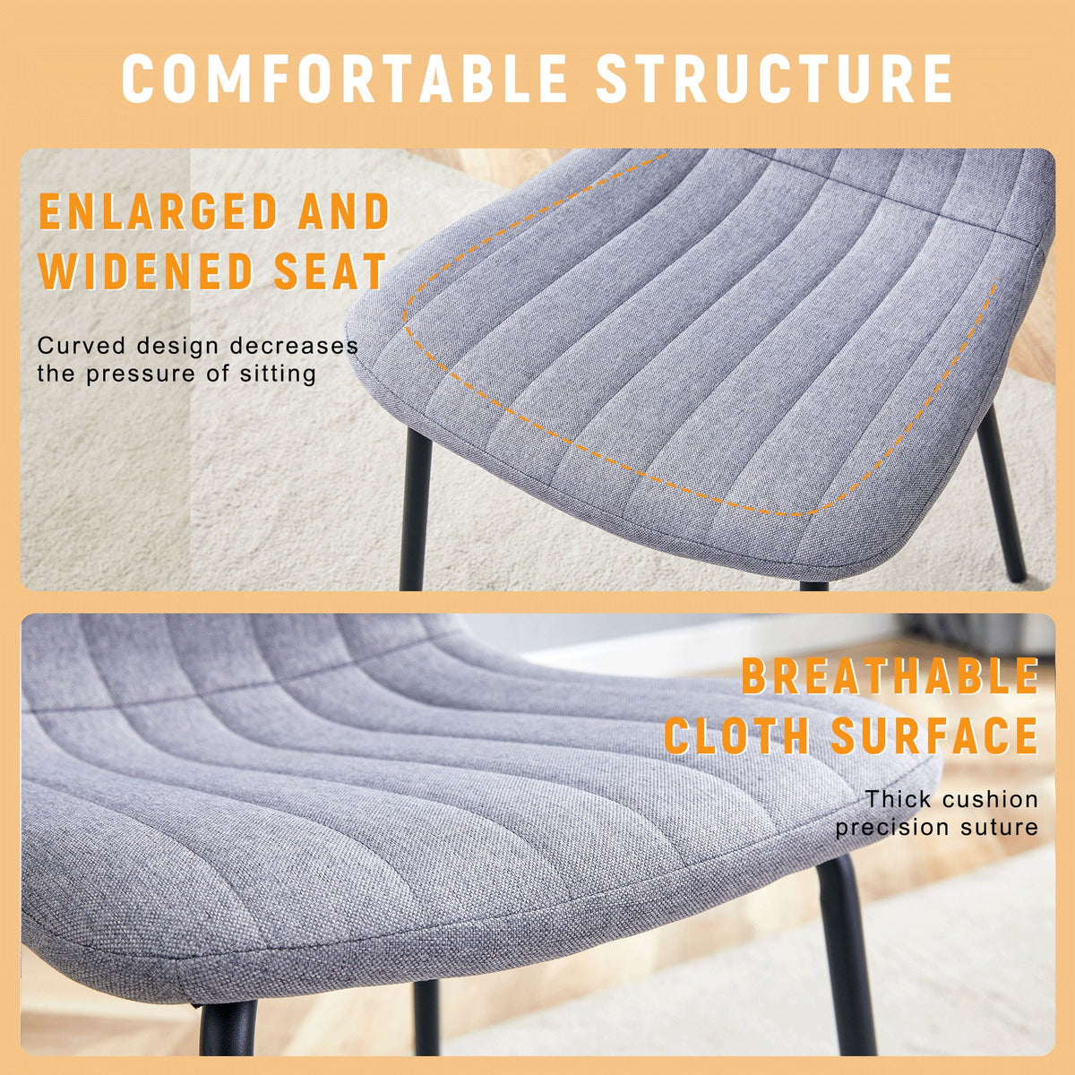 Luxury Minimalist Dining Chairs (Set of 4), photo 8 of 9