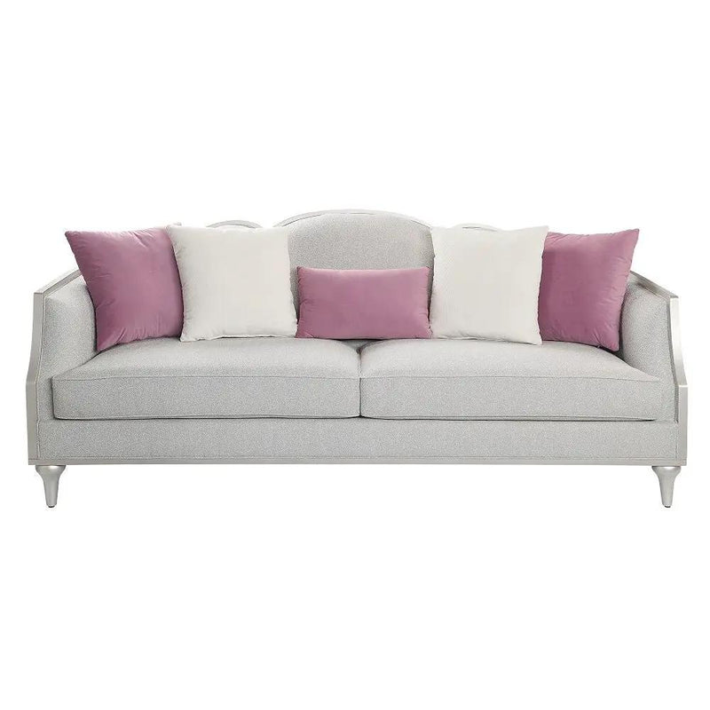 Kasa - Sofa With 5 Pillows - Beige Linen & Champagne by Unique Piece Furniture