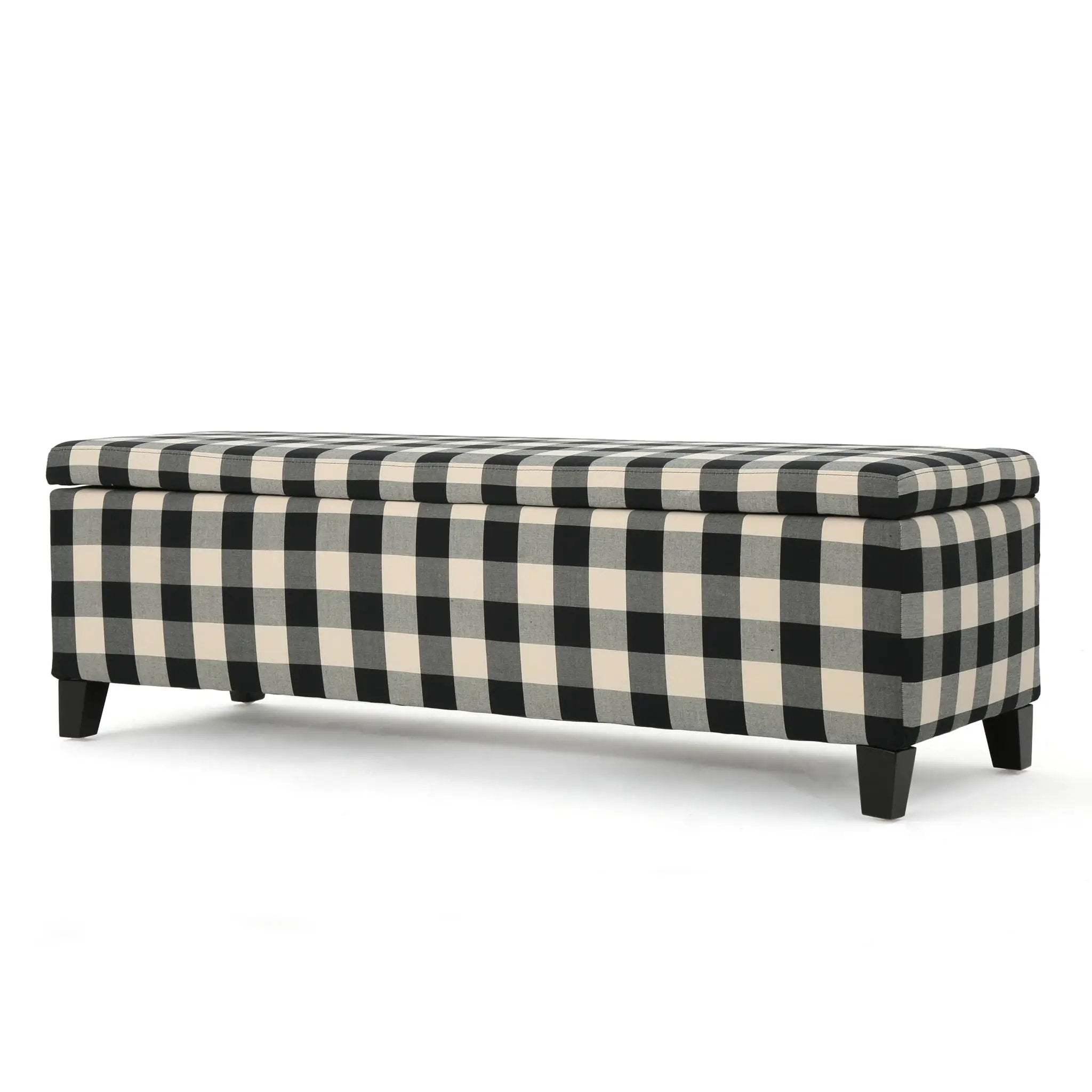 Contemporary Storage Ottoman With Seating And Storage - Black by HouseOfZazla
