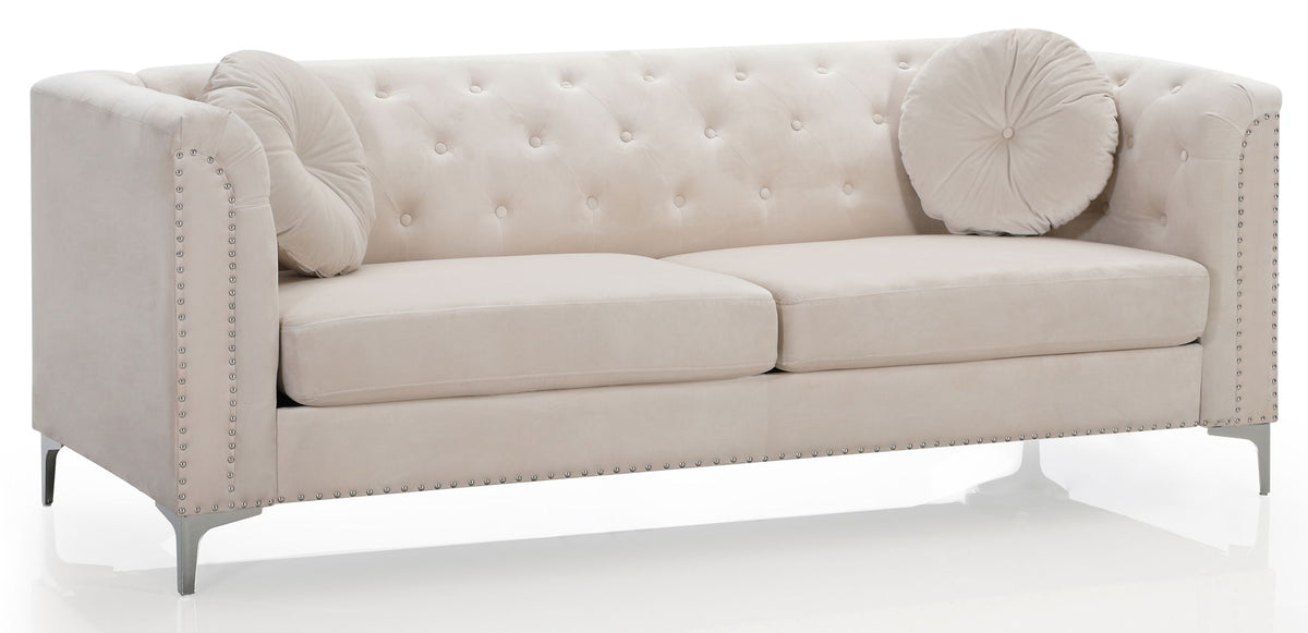 Elegant Contemporary Sofa with Nailhead Accents - Choice of Color, photo 10 of 17