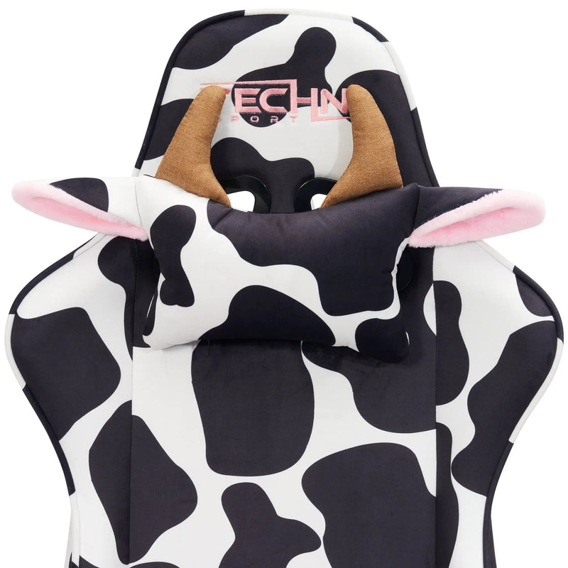TS85 Cow Print LUXX Series Gaming Chair by HouseOfZazla