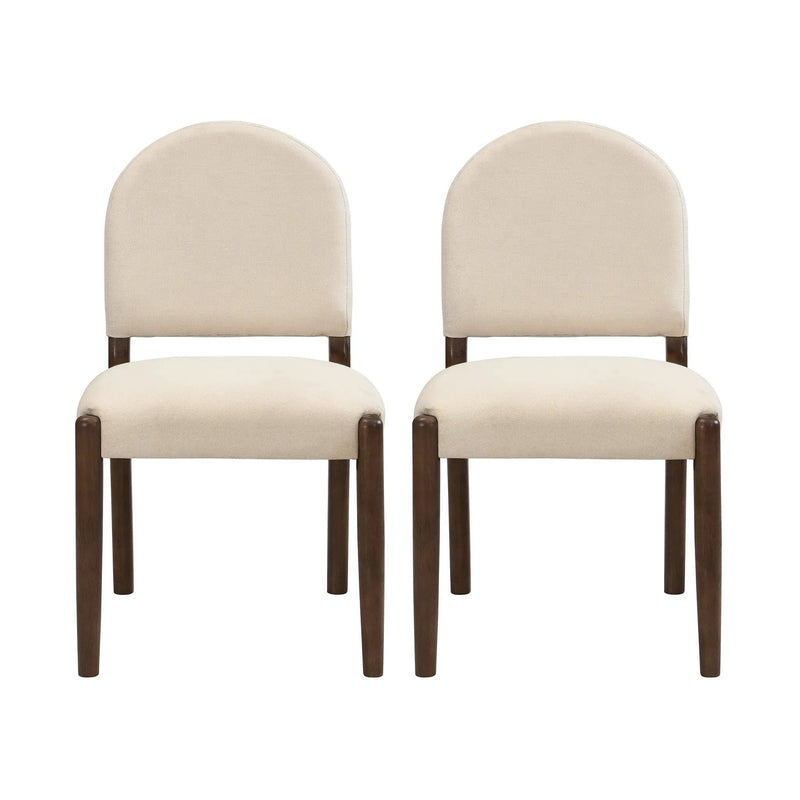 Dining Chairs with Back Mid Century Fabric Upholstered Armless - Set of 2 by HouseOfZazla