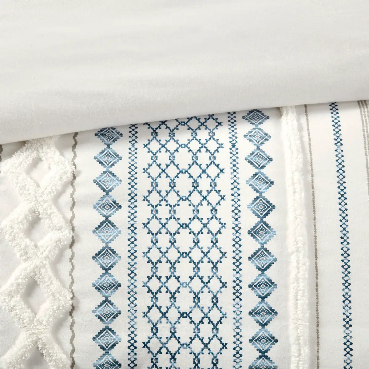 Full/Queen Cotton Printed Duvet Cover Set with Chenille by HouseOfZazla