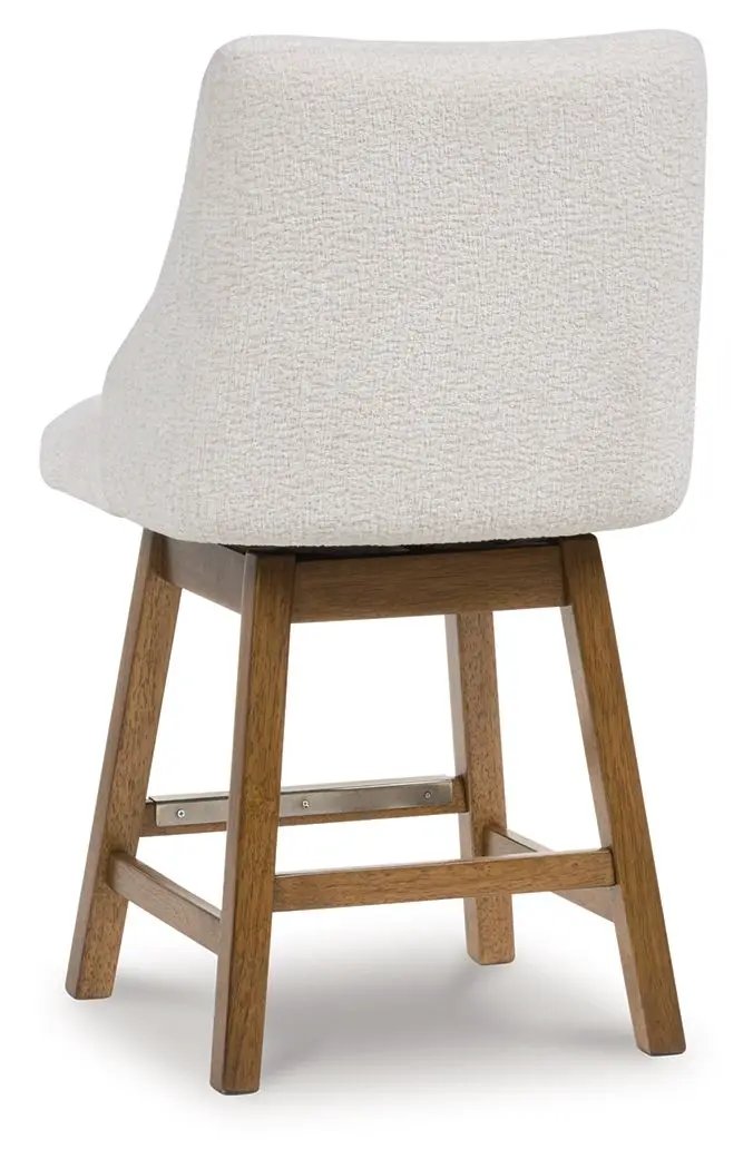 Cabalynn - Upholstered Swivel Barstool (Set of 2) - Oatmeal / Light Brown by Unique Piece Furniture