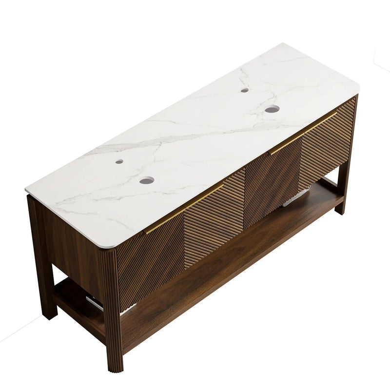 Indigo 60'' Freestanding Cabinet with 4 Doors & Open Shelf by HouseOfZazla