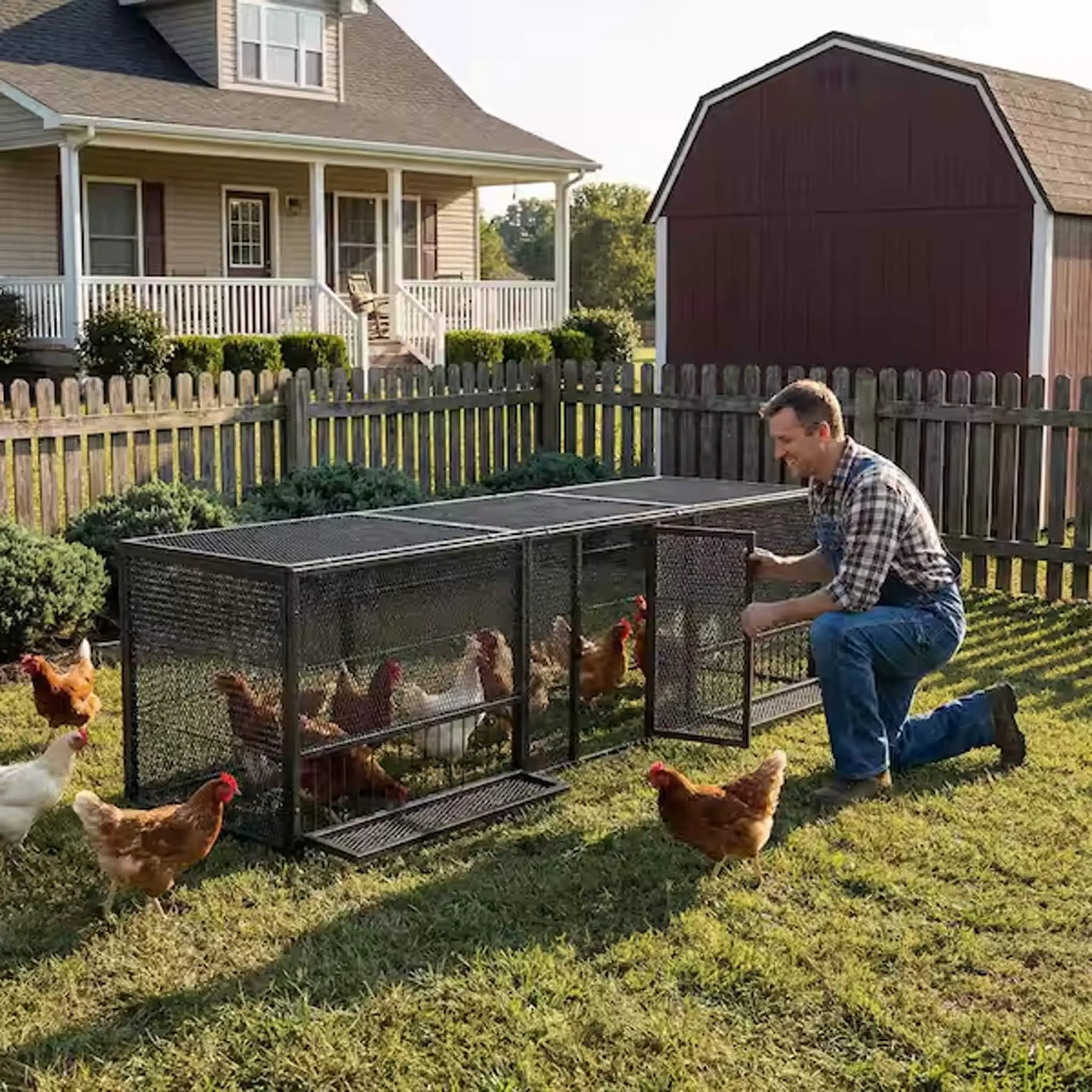 83-Inch Heavy-Duty Outdoor Metal Chicken Coop (SAK24679) by SAKSBY WHOLESALE