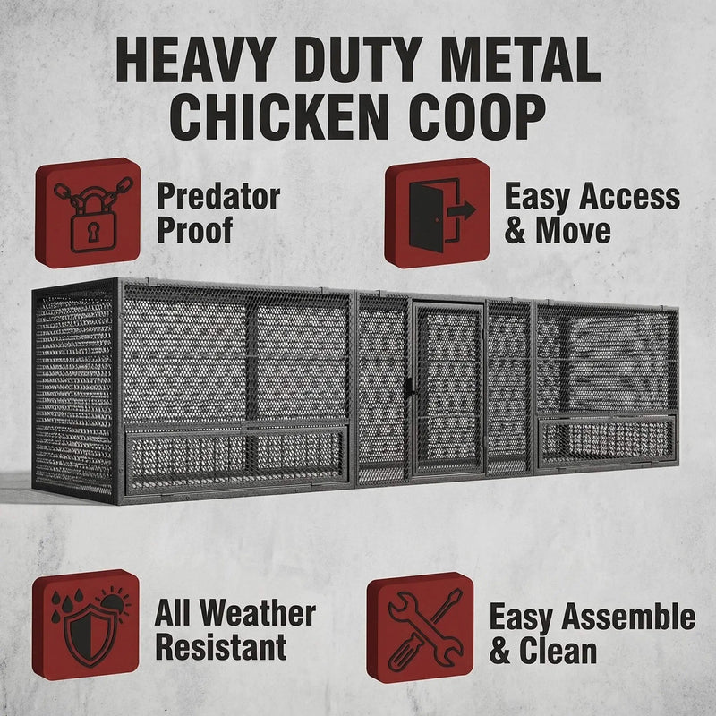 83-Inch Heavy-Duty Outdoor Metal Chicken Coop (SAK24679) by SAKSBY WHOLESALE