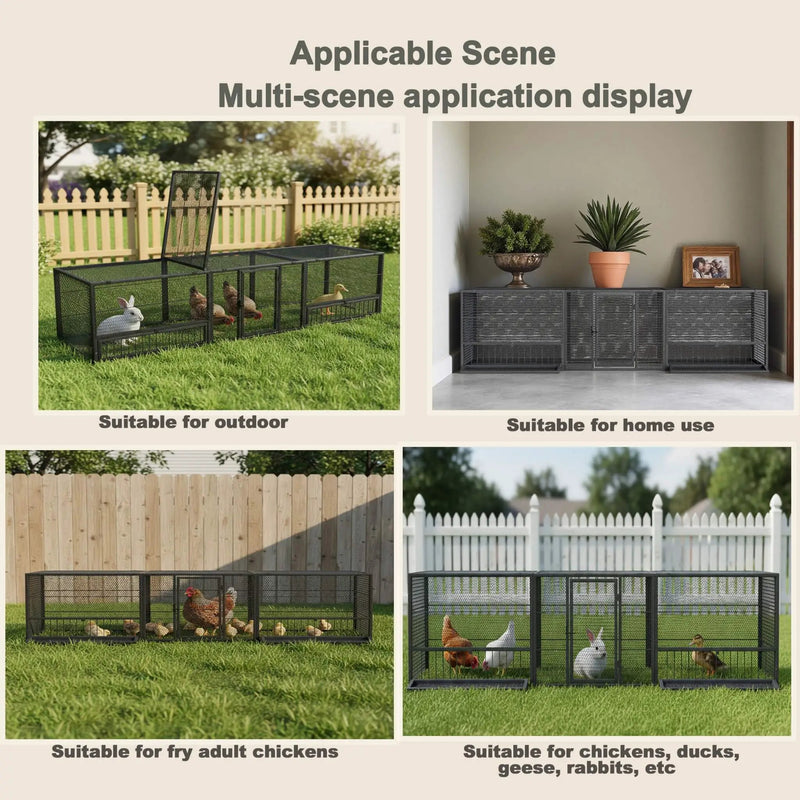 83-Inch Heavy-Duty Outdoor Metal Chicken Coop (SAK24679) by SAKSBY WHOLESALE