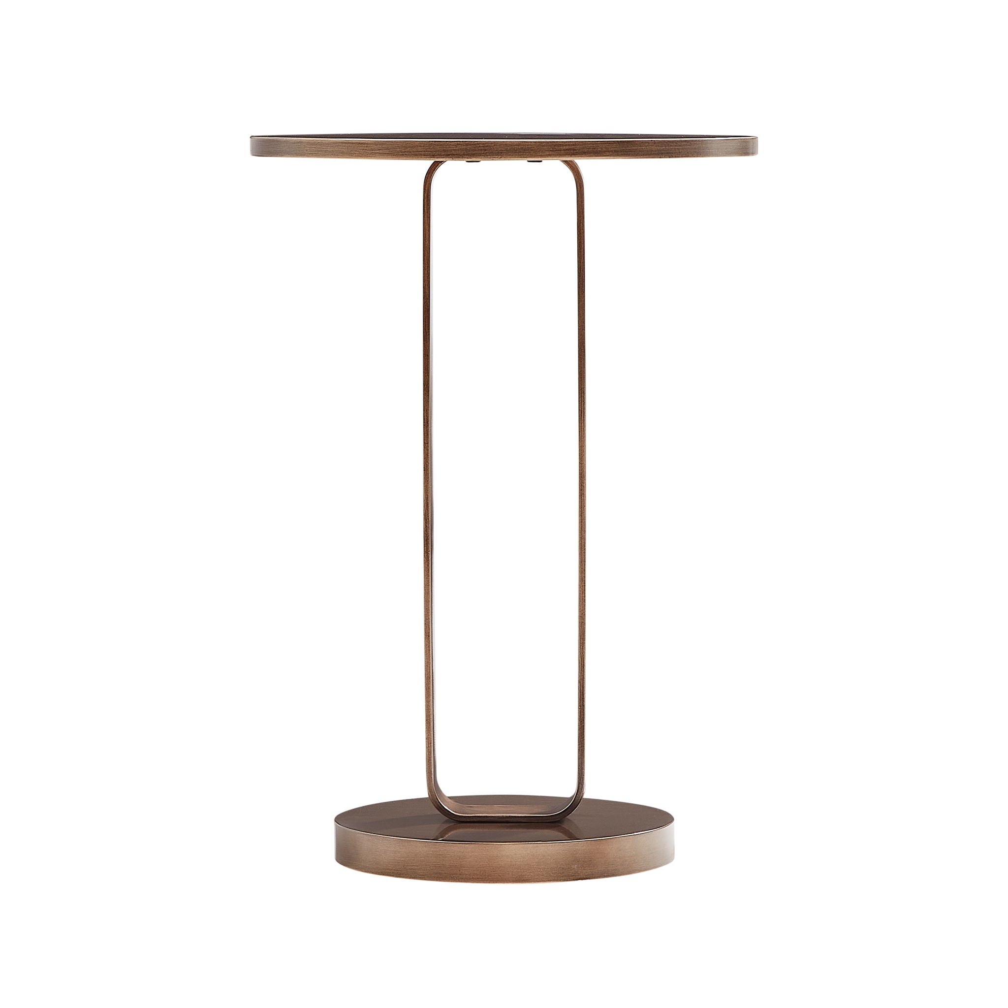 Tareel - Round Accent Table With Open Oval Pedestal - Antique Bronze by HouseOfZazla