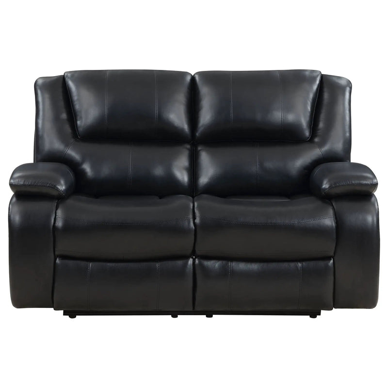 Camila Upholstered Motion Reclining Loveseat Black by Unique Piece Furniture