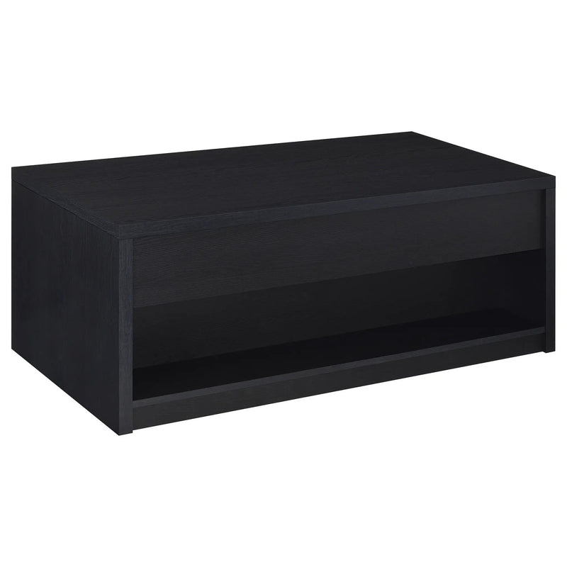 Knapp Lift Top Cocktail Coffee Table with Dual Drawers Black by Unique Piece Furniture