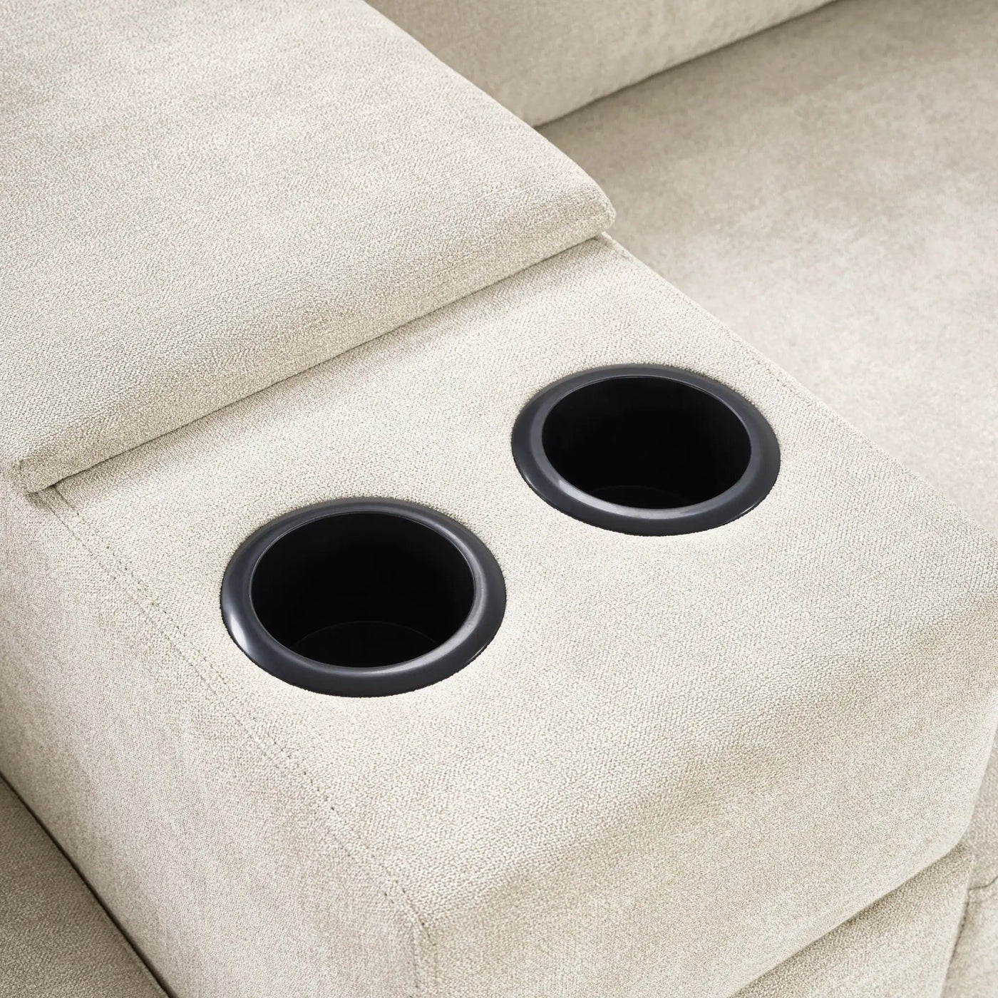 Modular 5 Seat U-Shape Sectional Sofa With Chaise Lounge, Built In Cup Holders And Storage Drawer by HouseOfZazla