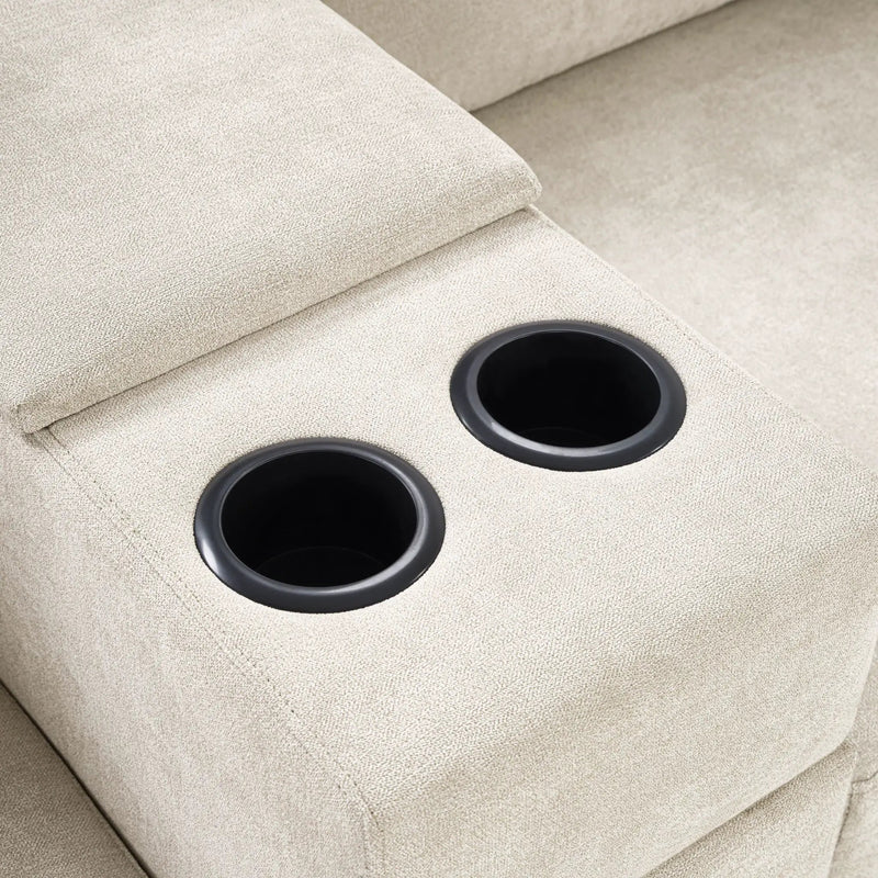Modular 5 Seat U-Shape Sectional Sofa With Chaise Lounge, Built In Cup Holders And Storage Drawer by HouseOfZazla