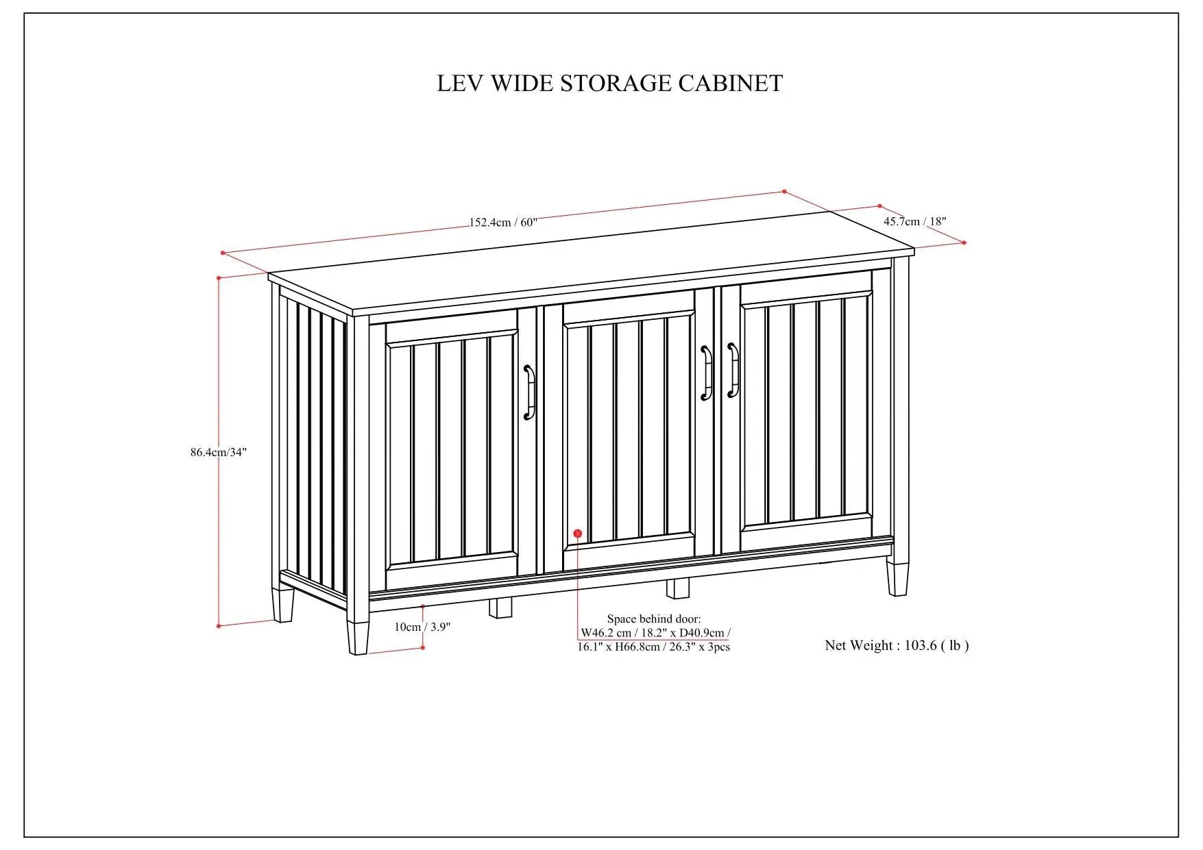 Lev - Wide Storage Cabinet - Smoky Brown by HouseOfZazla