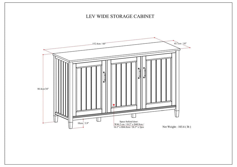 Lev - Wide Storage Cabinet - Smoky Brown by HouseOfZazla