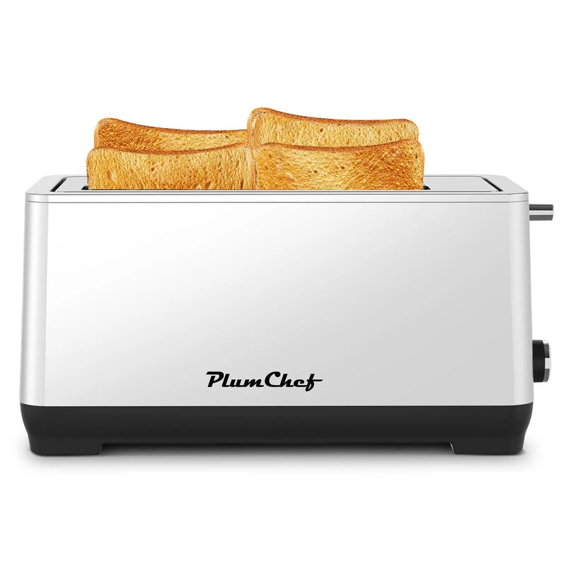 4-Slice Extra Wide Long Slot Toaster (Silver, 1500W) by HouseOfZazla
