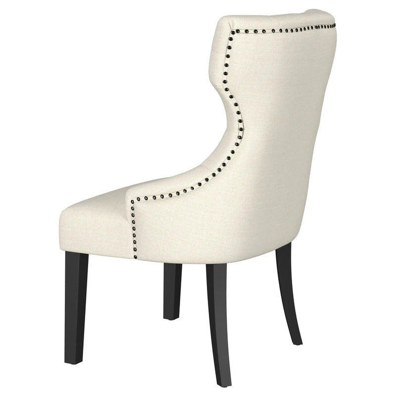 Baney Fabric Upholstered Dining Side Chair Cream and Black by Unique Piece Furniture