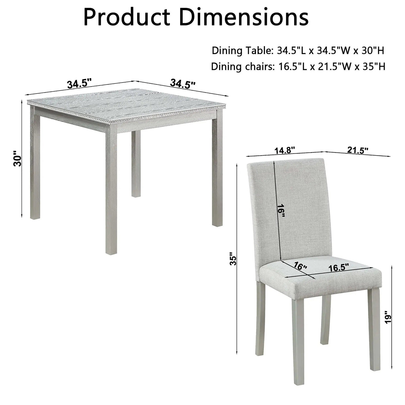 Dining Table Set With Crystal Decoration And Upholstered Chairs by HouseOfZazla