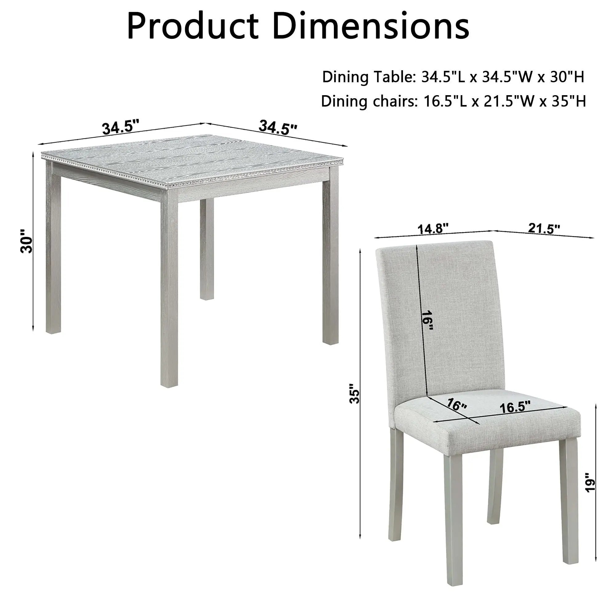 Dining Table Set With Crystal Decoration And Upholstered Chairs by Unique Piece Furniture
