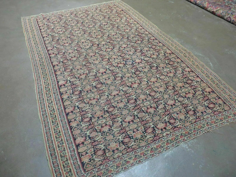 4' X7' Antique Handmade Turkish Wool Kilim Soumak Flat Weave Rug Tribal Organic by Jewel Rugs