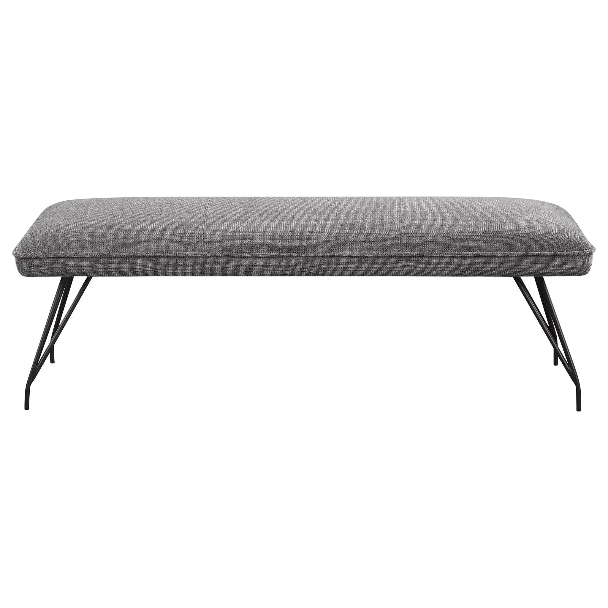 Dodson Fabric Upholstered Dining Bench Grey by Unique Piece Furniture