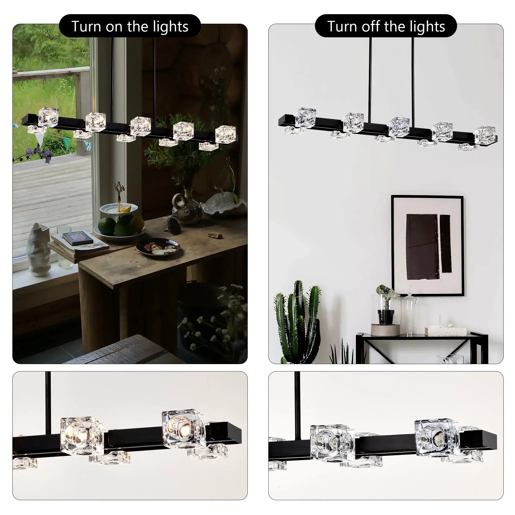 Rectangle Chandelier for Dining Room, 10-Light by HouseOfZazla