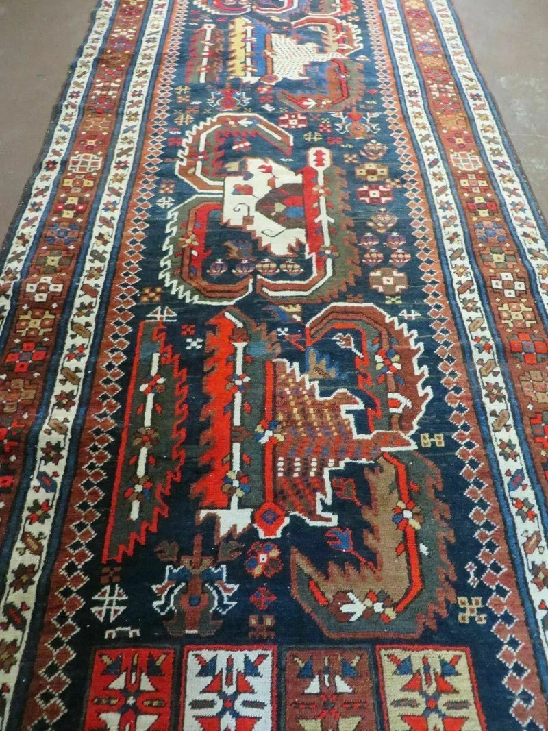 3' 7" X 14' Antique Handmade Caucasian Wool Rug Carpet Nice by Jewel Rugs