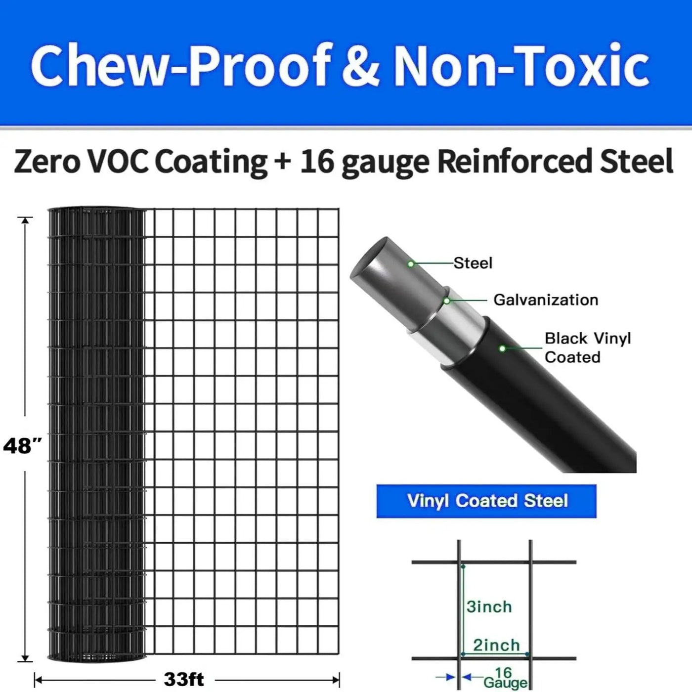 Vinyl-Coated Metal Welded Wire Fence for Poultry Cage Protection by HouseOfZazla