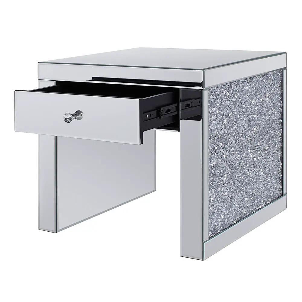 Noralie - 24" Square End Table - Mirrored & Faux Diamonds by Unique Piece Furniture