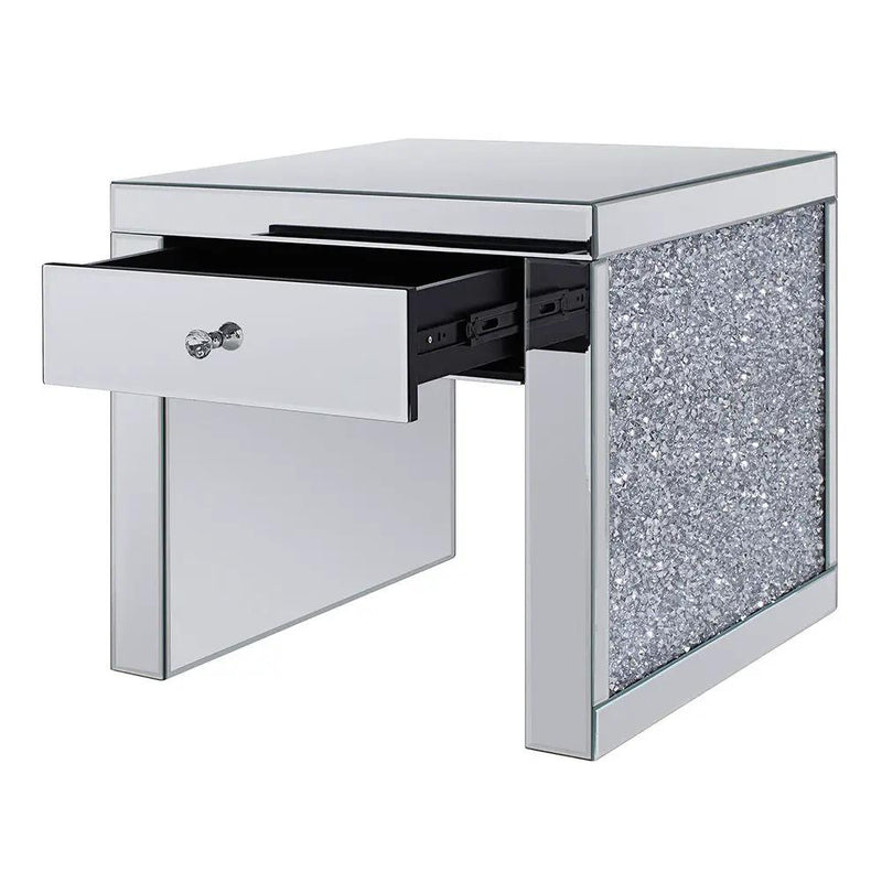Noralie - 24" Square End Table - Mirrored & Faux Diamonds by Unique Piece Furniture