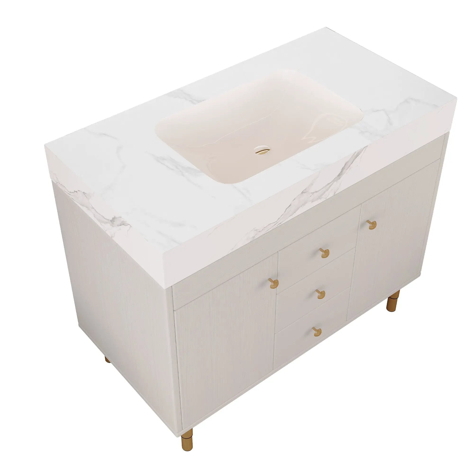 36 in Modern Free-standing Bathroom Vanity with Ceramic Sink & Ample Storage by HouseOfZazla