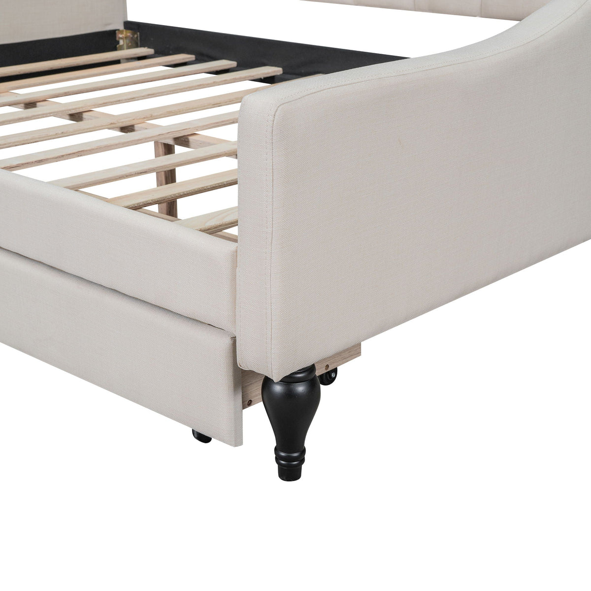 Upholstered Tufted Daybed with Storage Options - Beige, photo 27 of 40