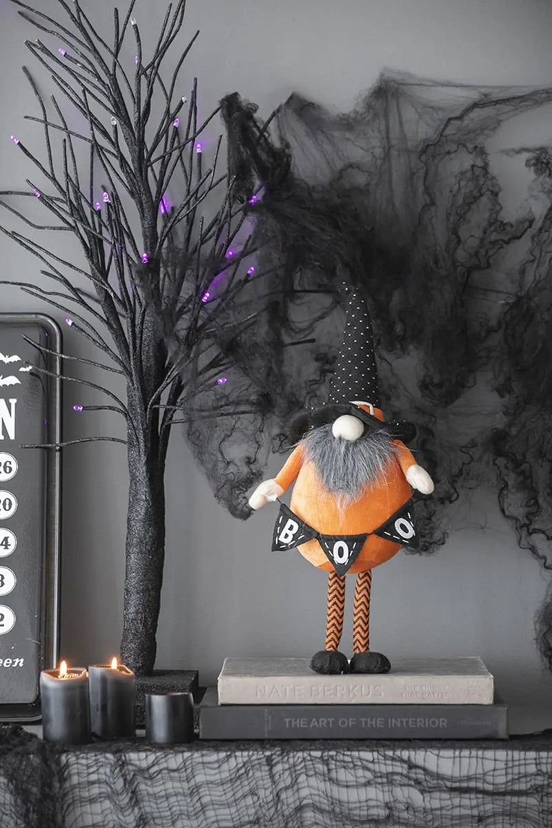 Standing Gnome With Gnome & Holding Banner, For Halloween Decor by HouseOfZazla