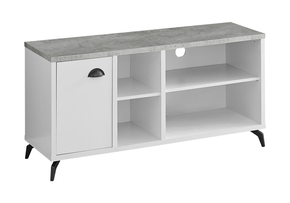 Contemporary TV Stand Console with Storage Cabinet - White or Dark Gray, photo 9 of 12