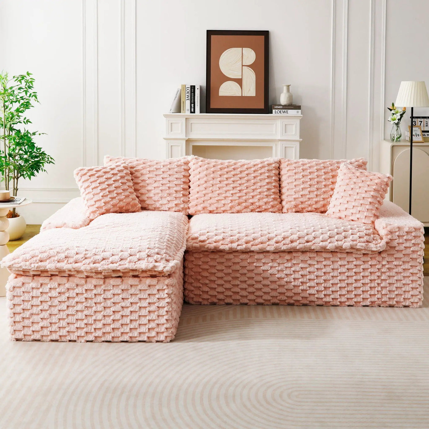 Modular Sofa, Convertible Twin Seat With Chaise Lounge by Unique Piece Furniture