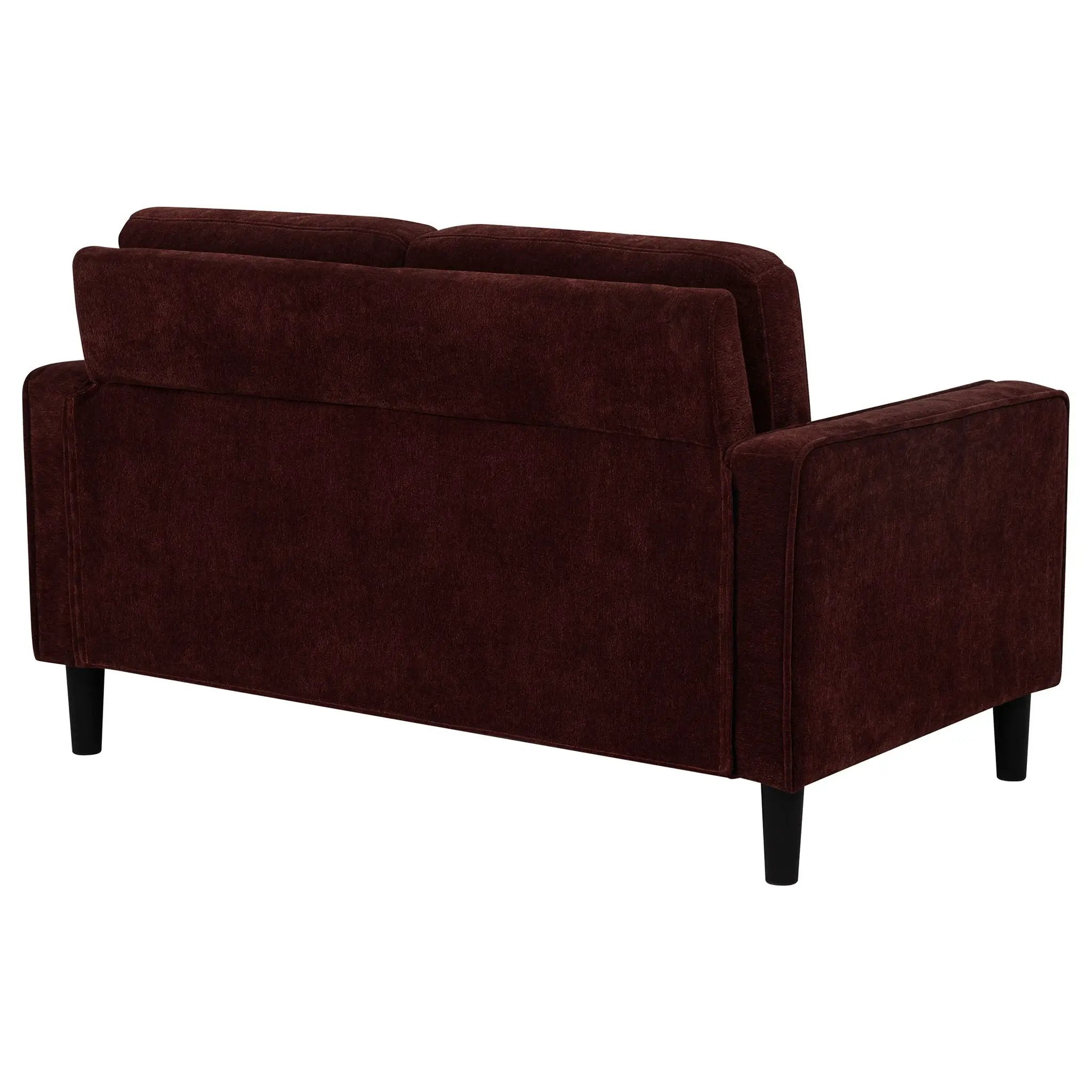 Ruth Fabric Upholstered Track Arm Loveseat Rust Red by Unique Piece Furniture