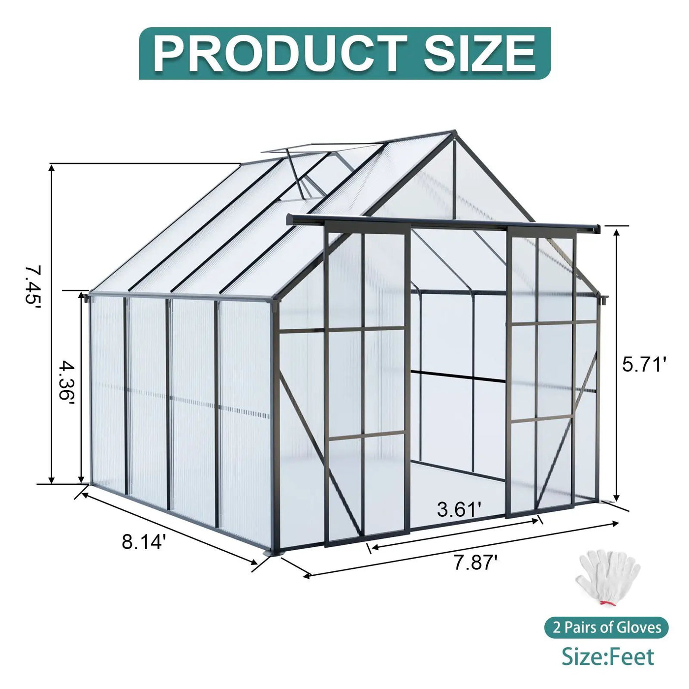Double Door Polycarbonate house Raised Base And Anchor Aluminum Heavy Duty Walk In houses For Outdoor Backyard In All Season by HouseOfZazla
