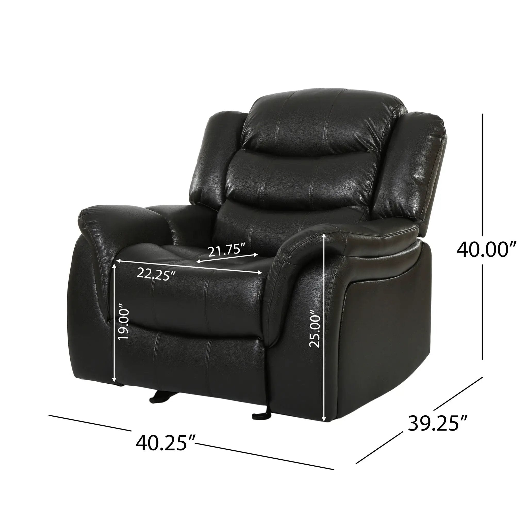 Classic Design Recliner, Upholstery Recliner, Glider Recliner - Black Berry by HouseOfZazla