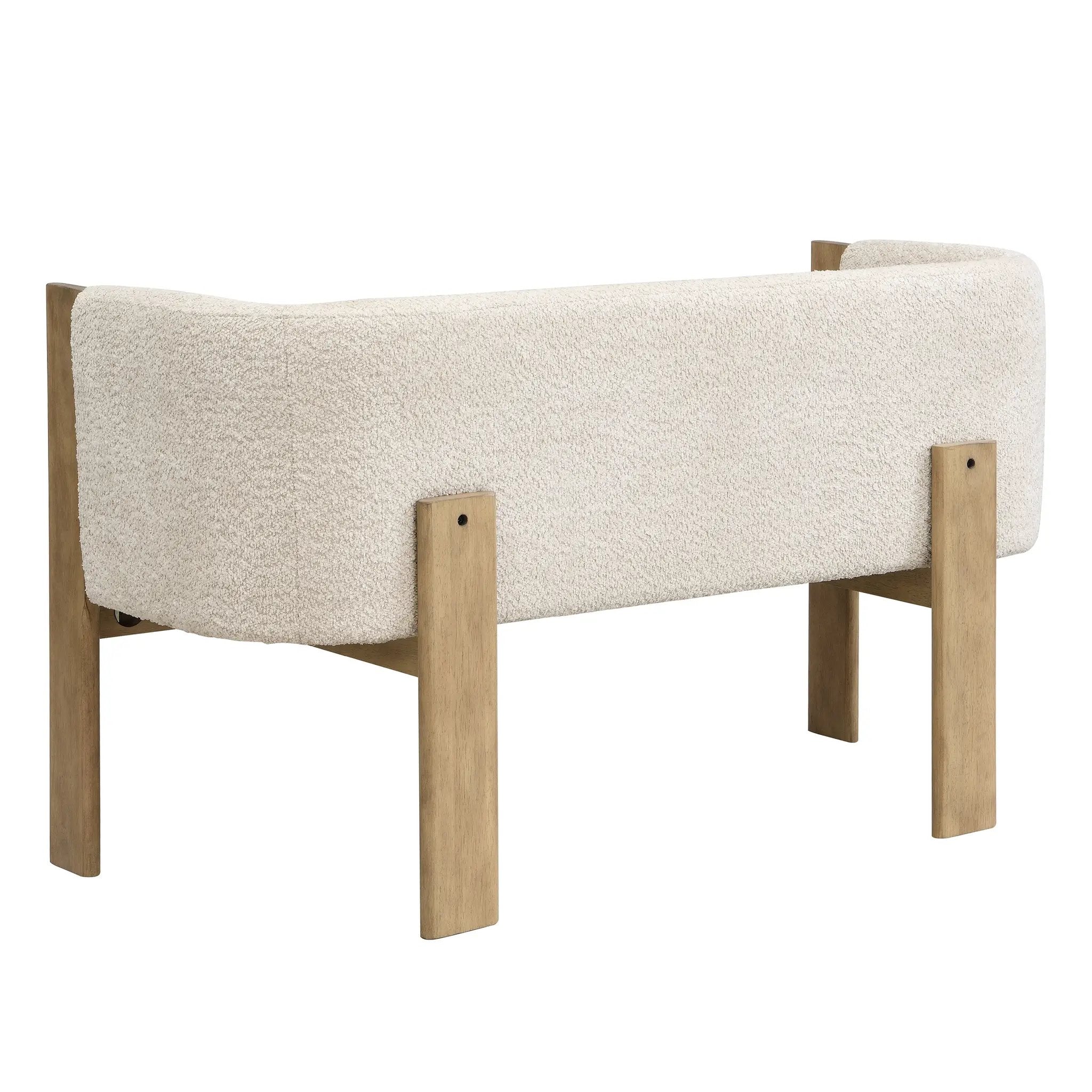 48.5" Upholstered Solid Loveseat (Natural Ash+Almond) by HouseOfZazla