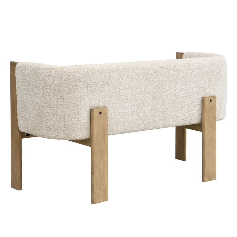 48.5" Upholstered Solid Loveseat (Natural Ash+Almond) by HouseOfZazla