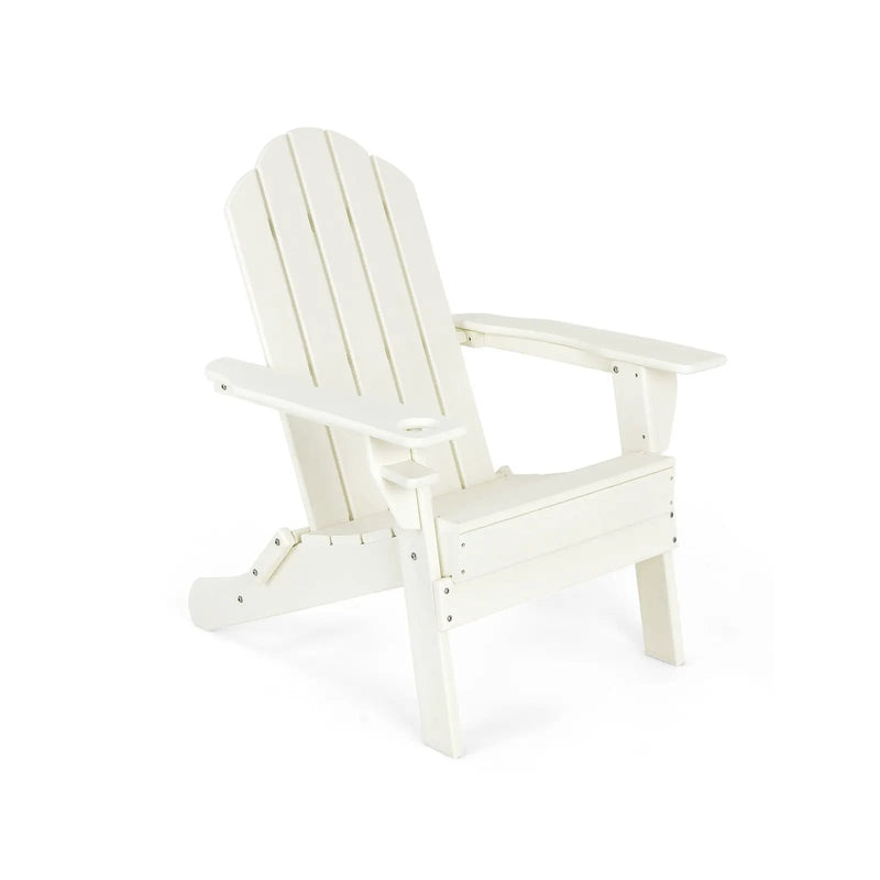 Foldable Weather Resistant Patio Chair with Built-in Cup Holder by DirectDeals