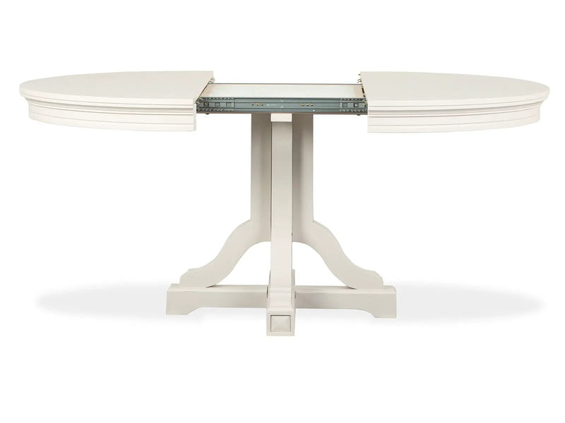 Willowbrook - Extendable 48" Round Dining Table - Egg Shell White by Unique Piece Furniture