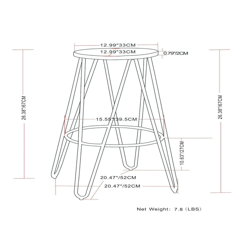 Simeon - Multifunctional Metal Stool With Wood Seat by Unique Piece Furniture