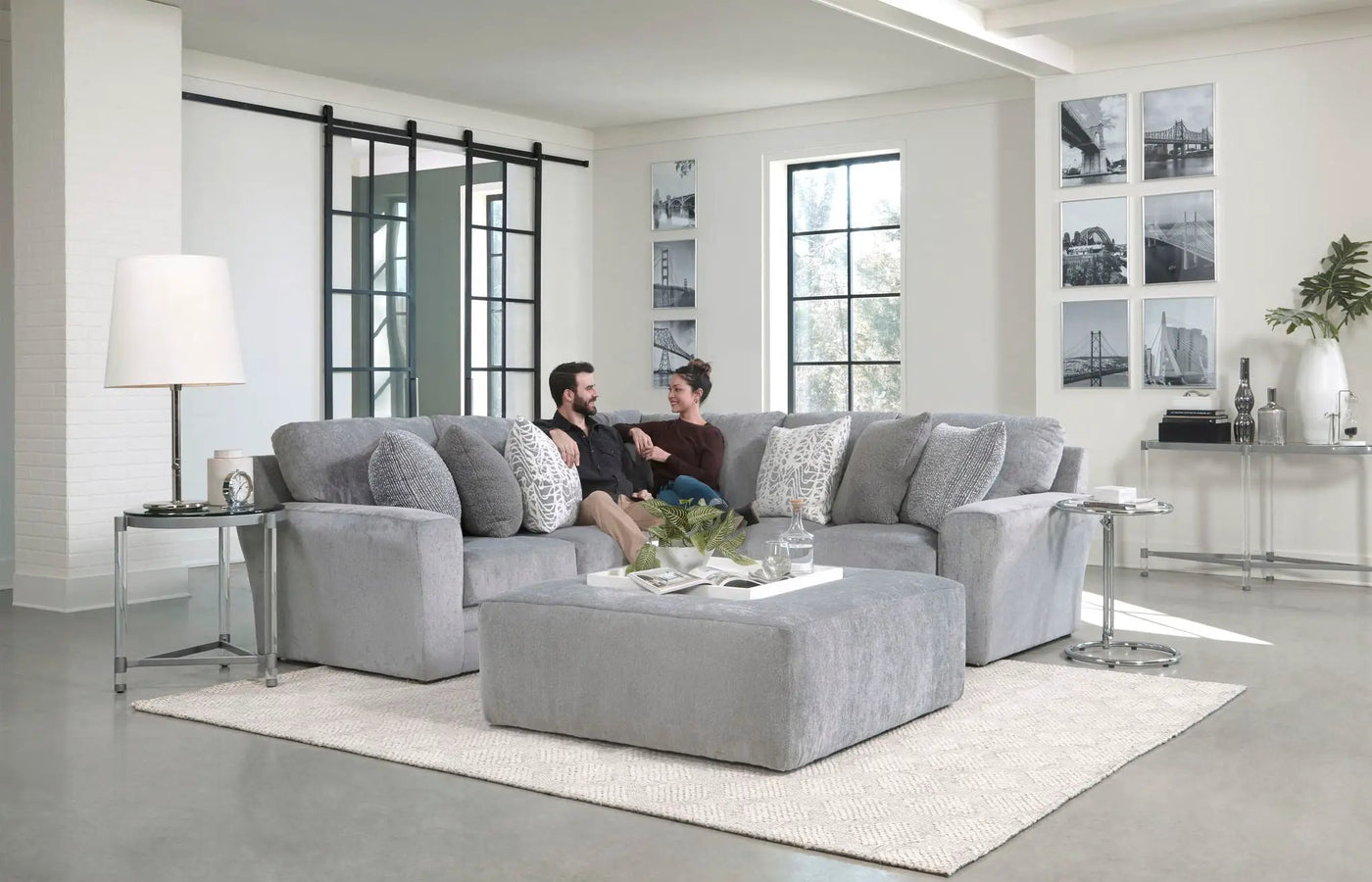 Glacier - Sectional With Included Accent Pillows by Unique Piece Furniture