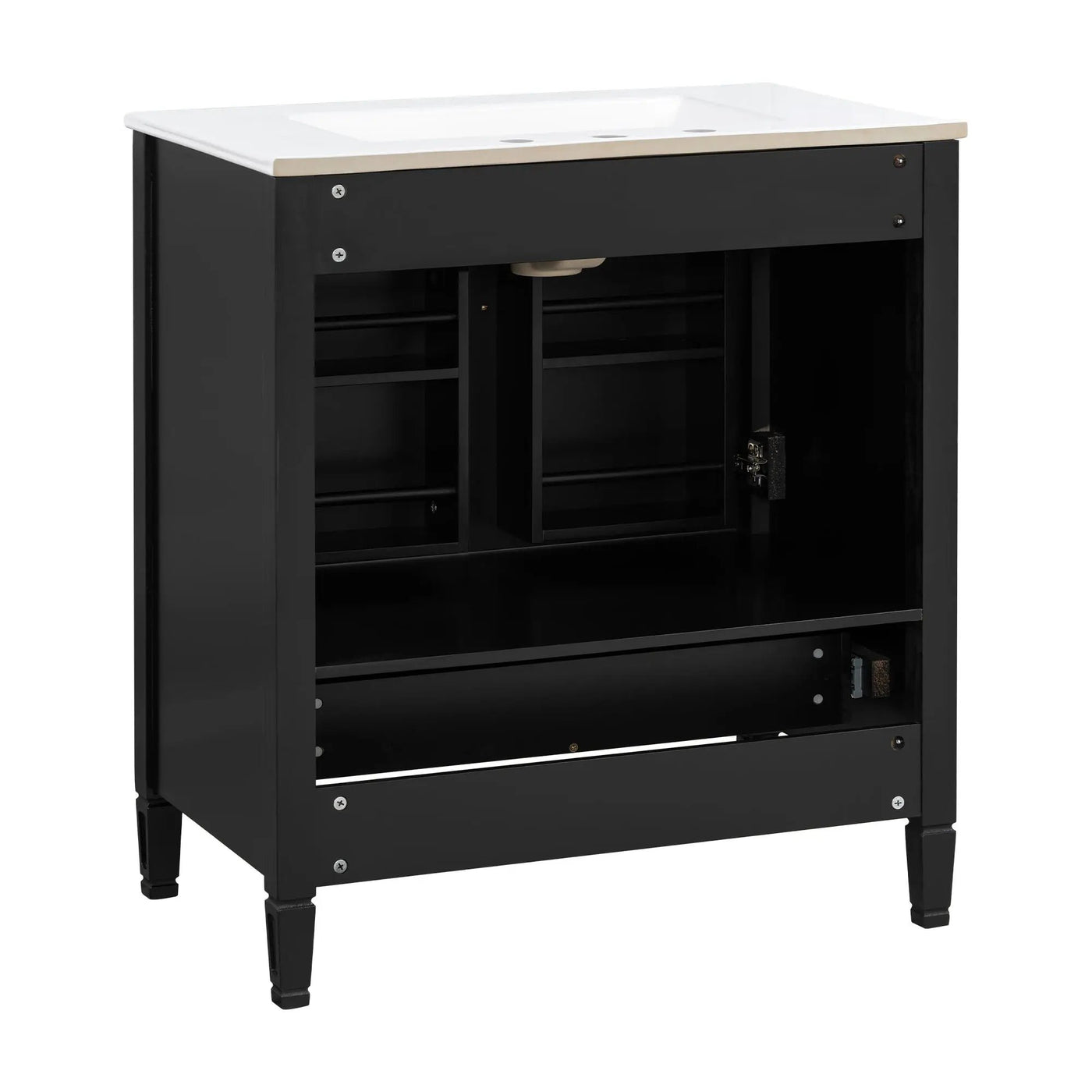 Elegant Fluted Bathroom Vanity With Sink, Soft Close Doors & Drawer by HouseOfZazla