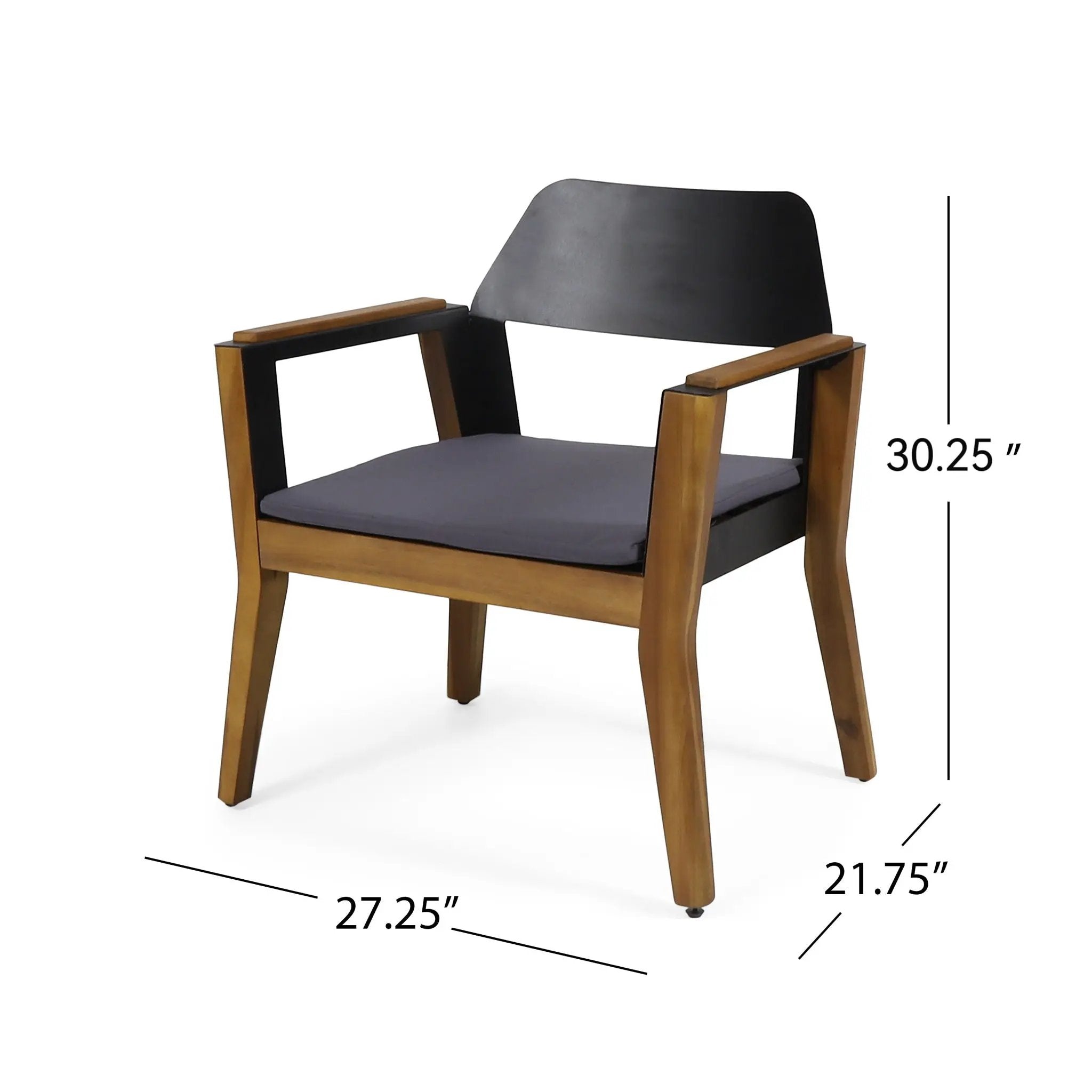 Soho Transitional Style Outdoor Club Chair (Set of 2) with Cushions - Teak by HouseOfZazla