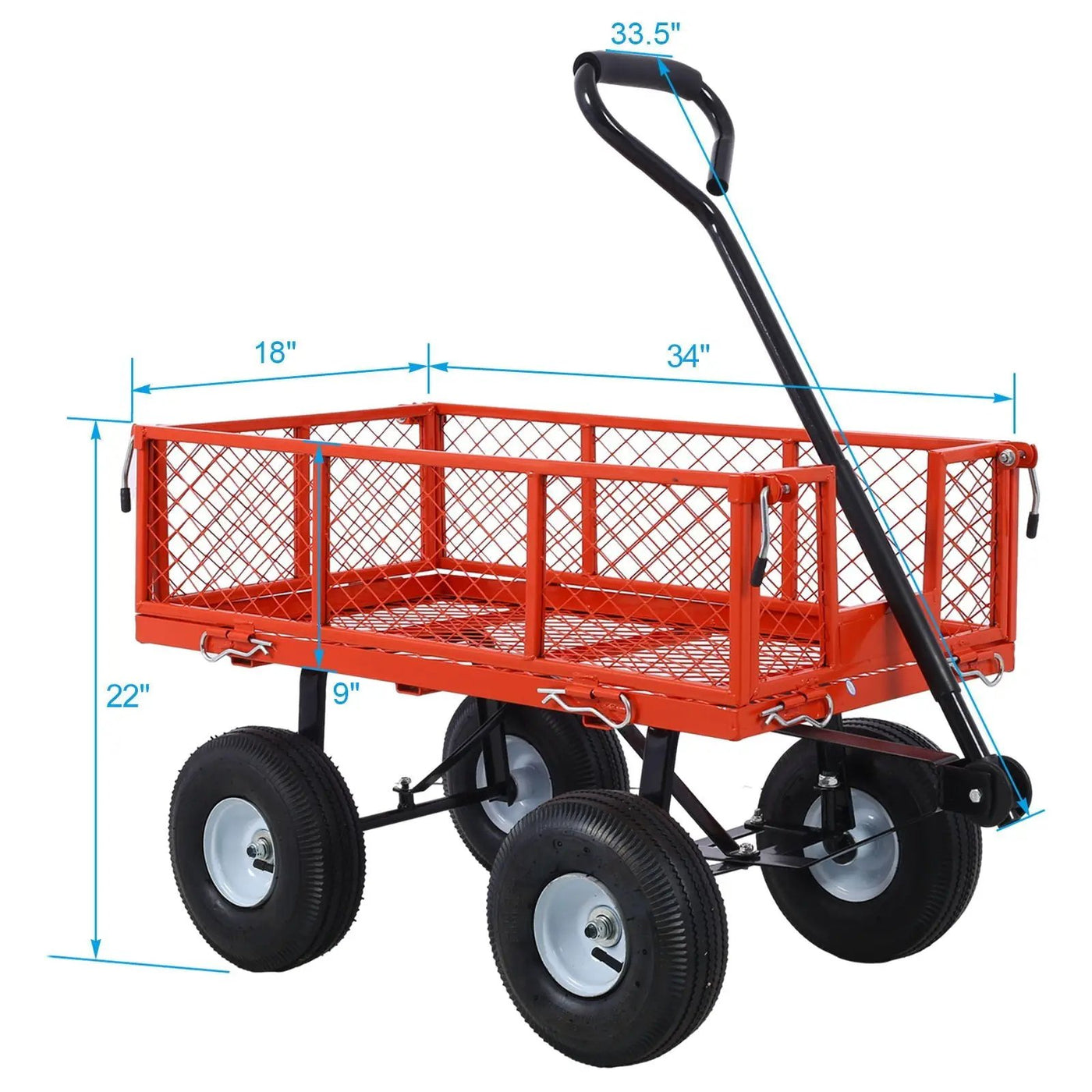 Heavy Duty Steel Garden Cart With Mesh Sides by HouseOfZazla