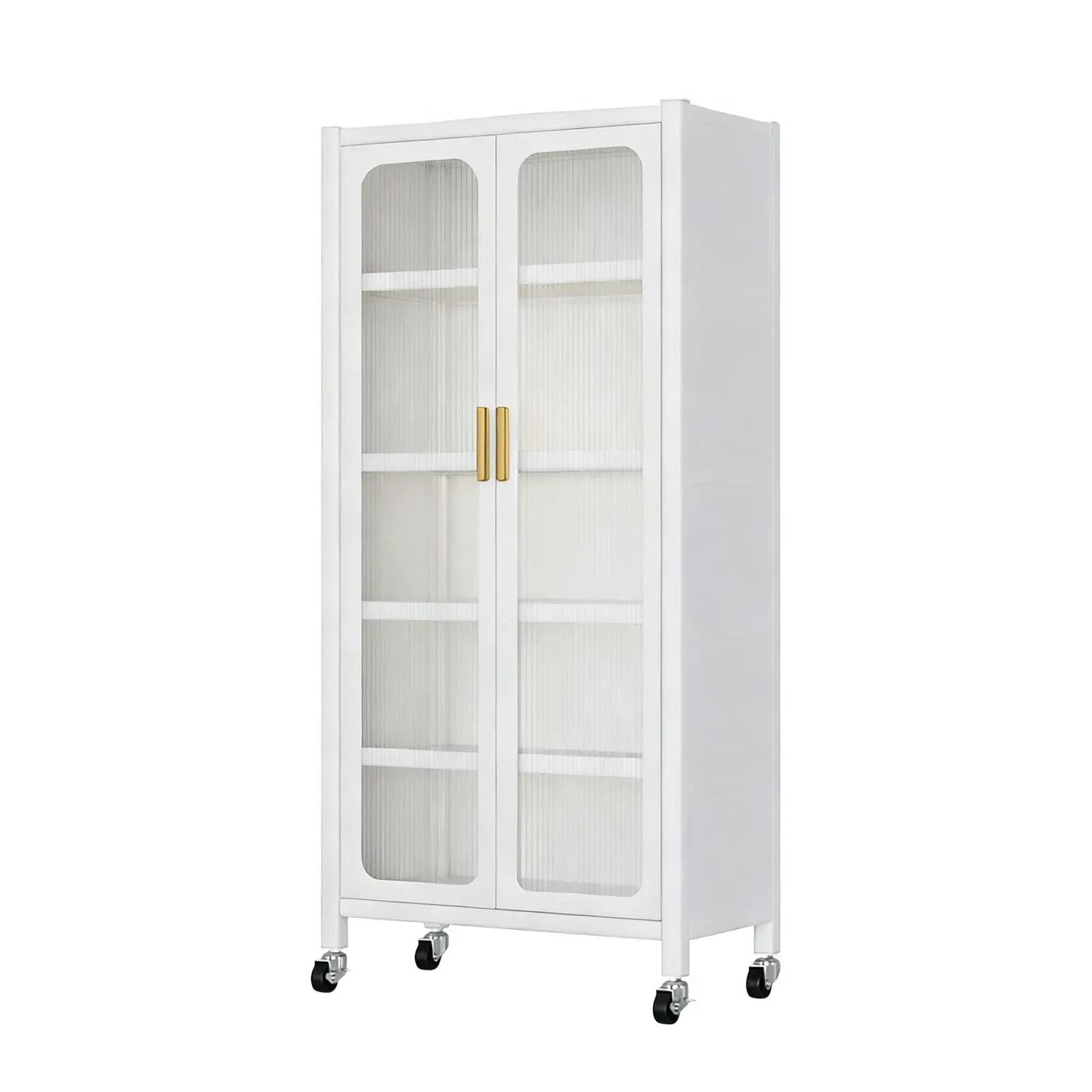 6 Tier Storage Cabinet With Transparent Door, Adjustable Shelves & Wheels by HouseOfZazla