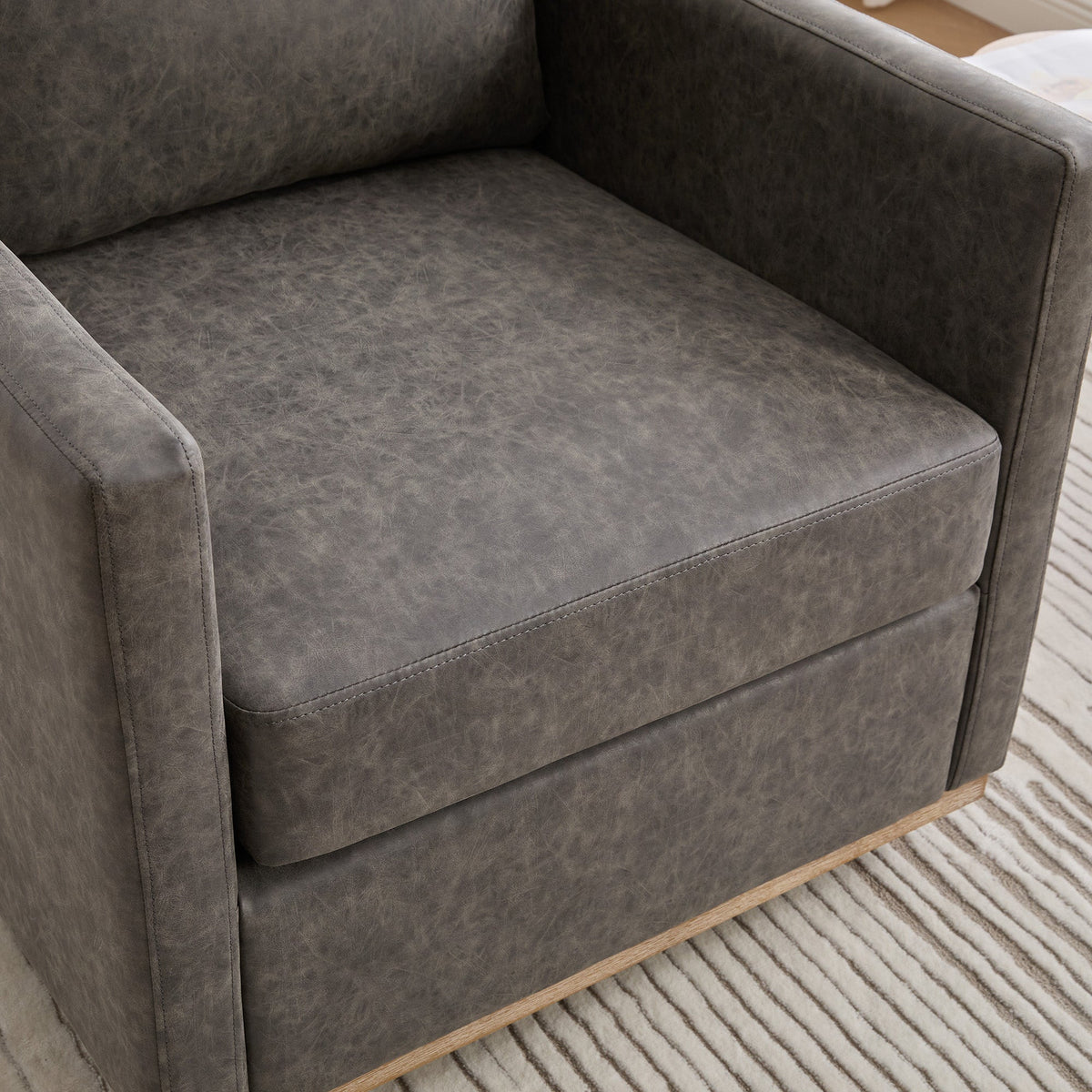 30.7"W Upholstered Square Swivel Accent Chair, photo 9 of 10