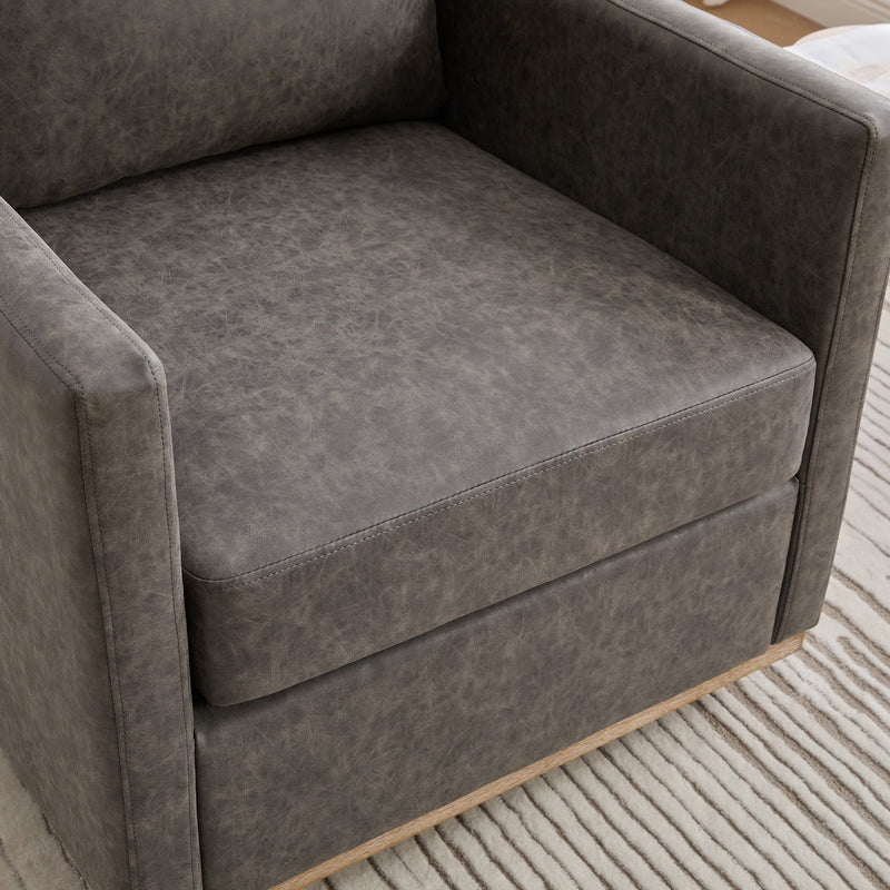 30.7"W Upholstered Square Swivel Accent Chair, photo 9 of 10